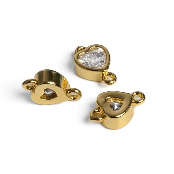 Srdie�ko medzikus zlat� s bielym zirk�nom