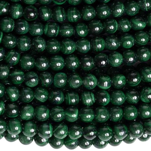 Malachit kor�lky 4mm pol�n�ra
