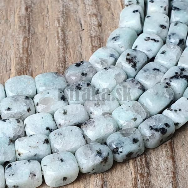 Jaspis kiwi korlky 6x9mm tromlovan obdniky nra