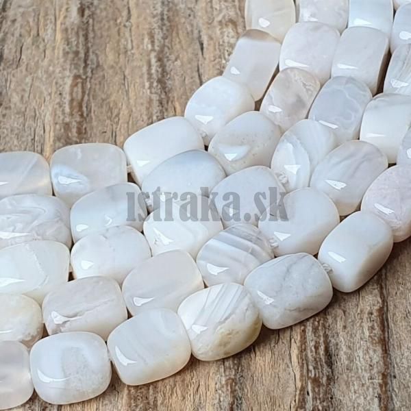 Acht biely korlky 6x9mm tromlovan obdniky nra