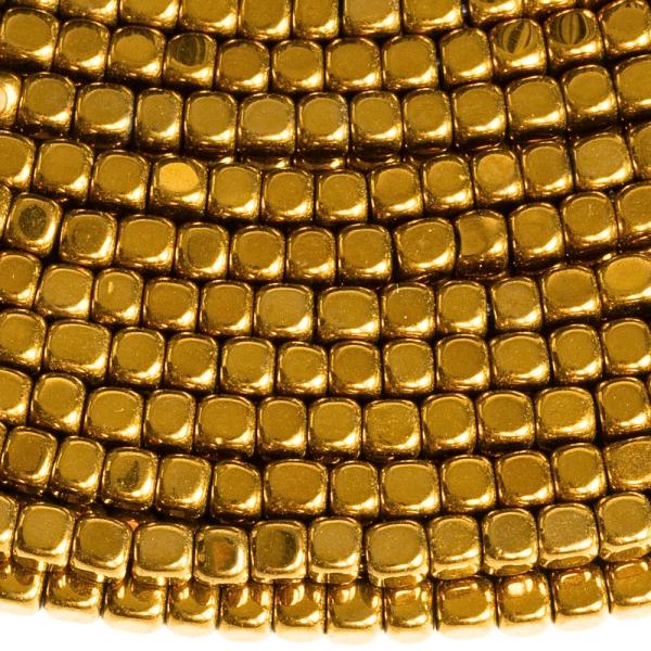 Hematit kor�lky 2x2mm zlat� tmav�ie minikocky �n�ra