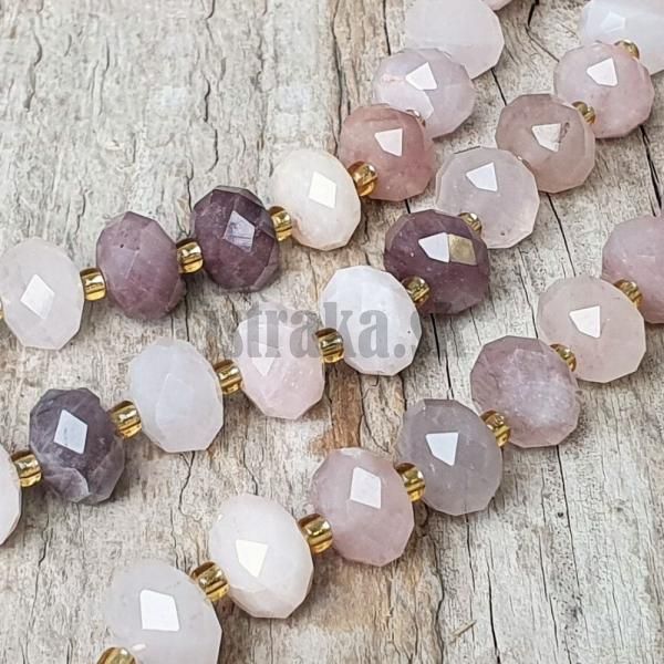 Jadeit svetlofialov korlky 6x10mm rondelky brsen polnra