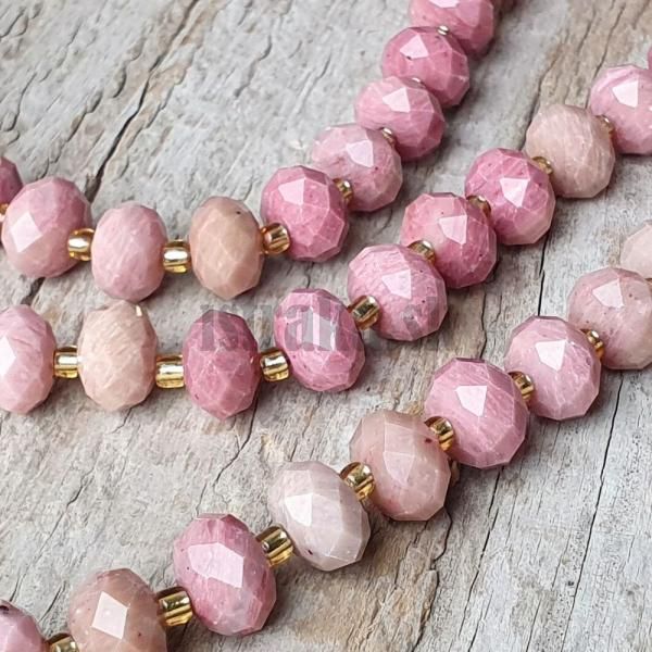 Rodonit ruov korlky 6x10mm rondelky brsen polnra
