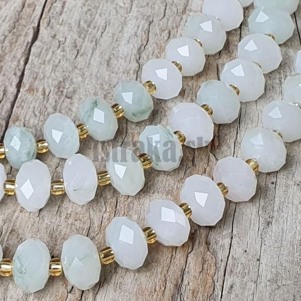Jadeit svetlozelen korlky 6x10mm rondelky brsen polnra