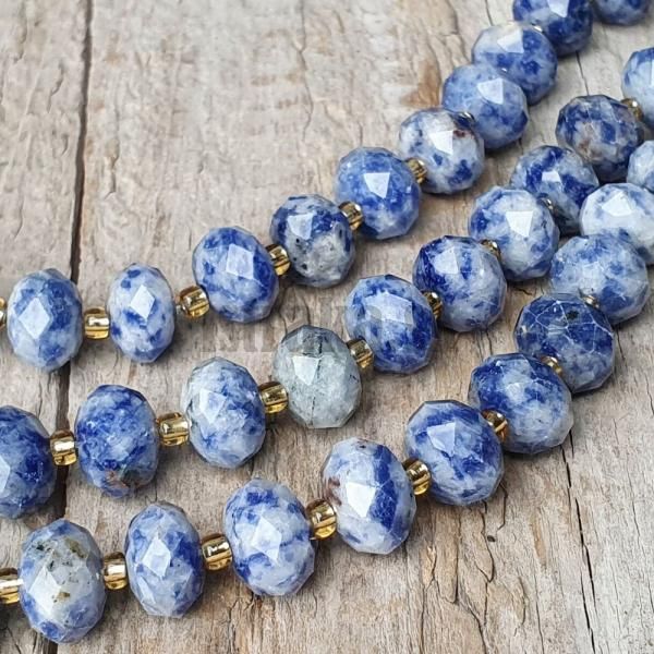 Jaspis modrobiely korlky 6x10mm rondelky brsen polnra