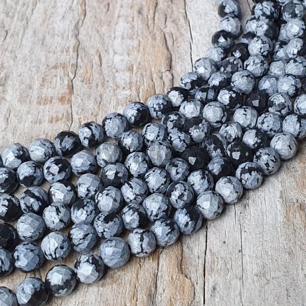 Obsidin vlokov korlky 4,5mm brsen polnra