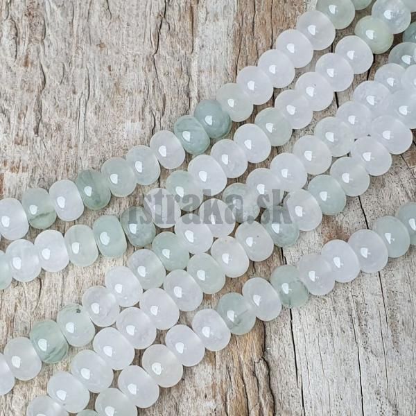 Jadeit svetlozelen korlky 4x6mm tun rondelky polnra