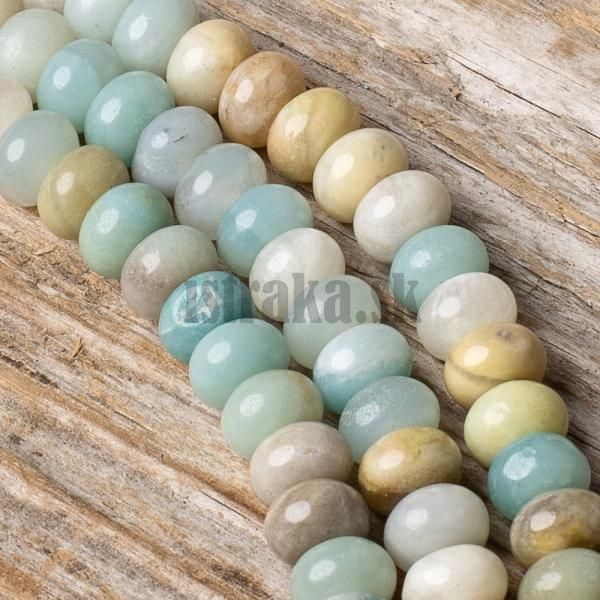 Amazonit korlky 5x8mm tun rondelky polnra