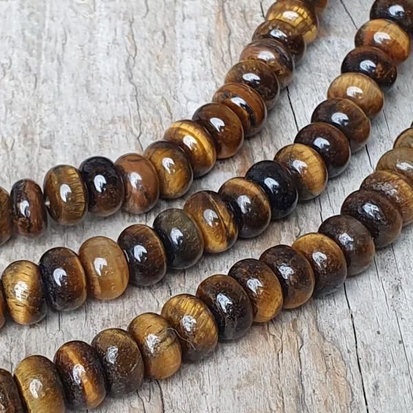 Tigrie oko korlky 5x8mm tun rondelky polnra