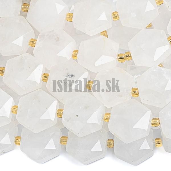 Krit mlieny korlky 12mm hexagony brsen polnra