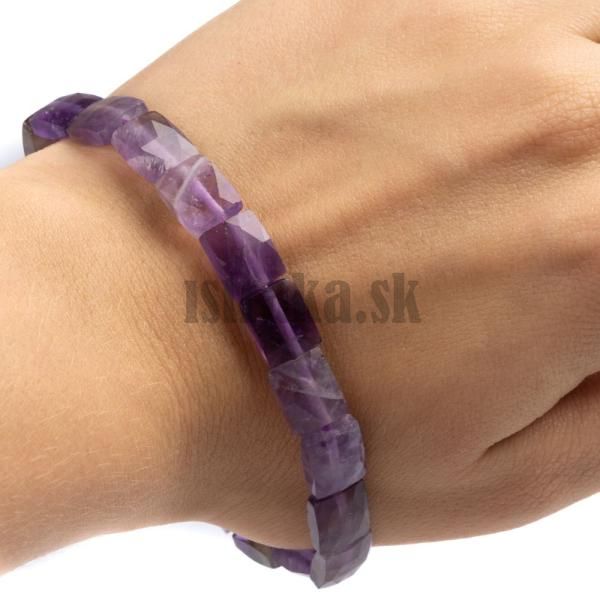 Nramok ametyst 8x10mm obdniky brsen