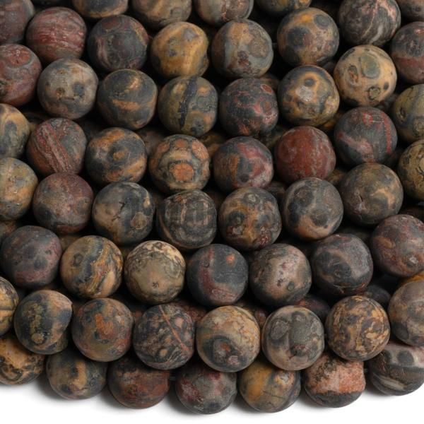 Jaspis leopard korlky 8mm matn nra