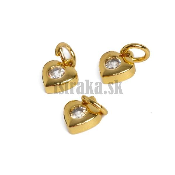 Minisrdieko prvesok zlat s bielym zirknom