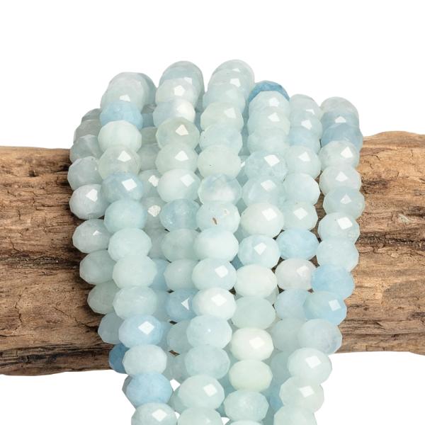 Akvamar�n kor�lky 6x4mm rondelky br�sen� pol�n�ra