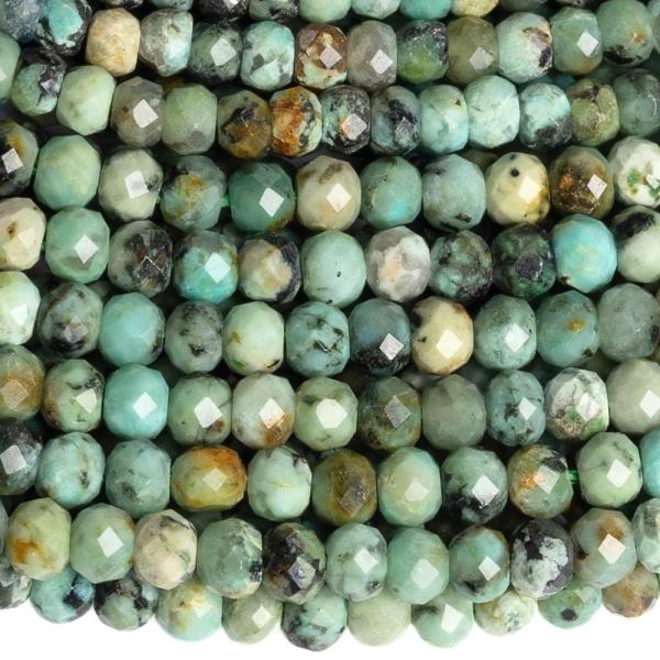Tyrkys africk� kor�lky 3x2mm rondelky br�sen� �n�ra