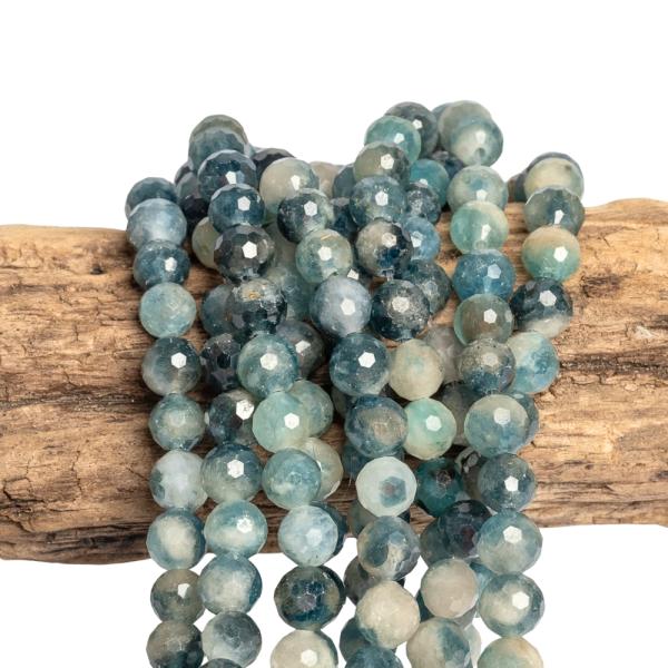 Turmal�n modr� kor�lky 6mm br�sen� pol�n�ra