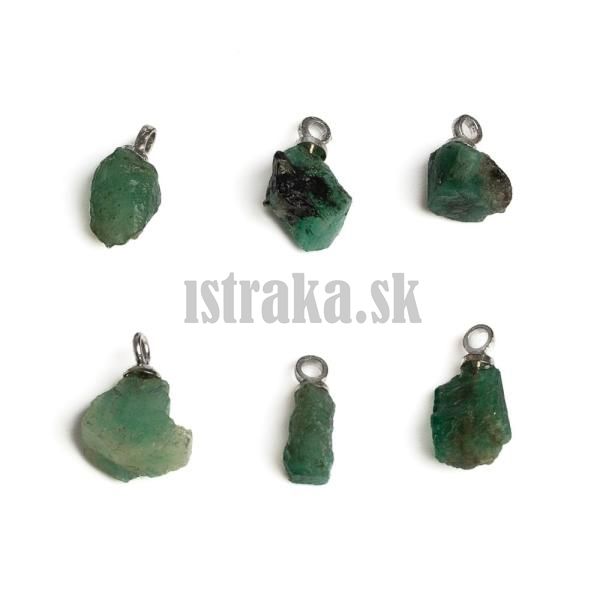 Smaragd surov miniprvesok so starostriebornm okom z nerezovej ocele