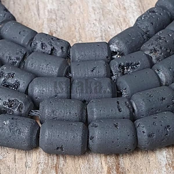 Acht drzov korlky 6x9mm ierne matn polnra