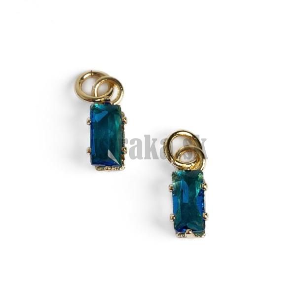 Obdnik miniprvesok zlat s modrm zirknom