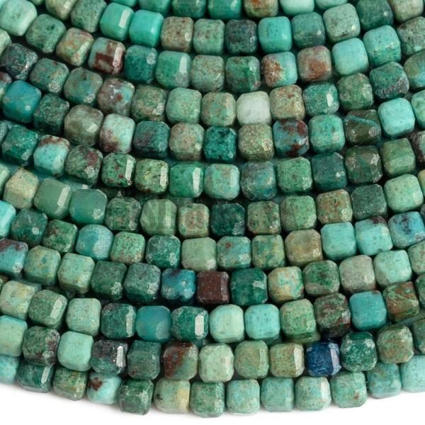 Chryzokol korlky 2,5mm kocky brsen polnra