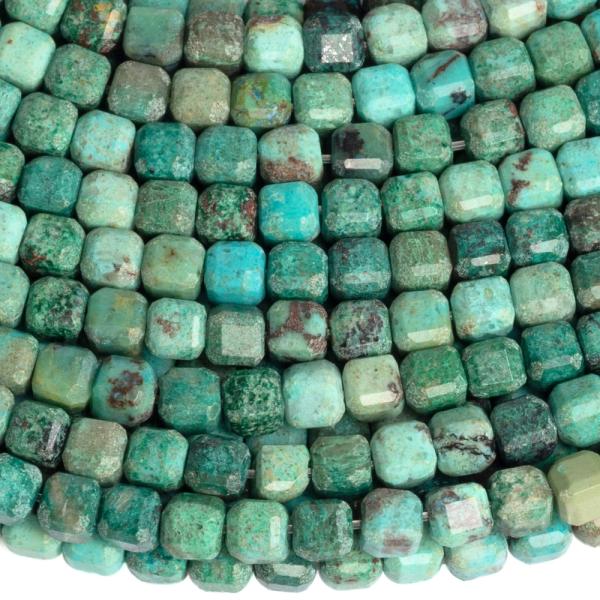Chryzokol kor�lky 3mm kocky br�sen� pol�n�ra