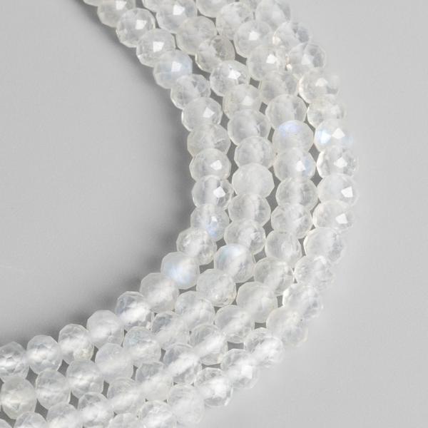 Mesa�n� kame� biely kor�lky 3x2mm rondelky br�sen� �n�ra