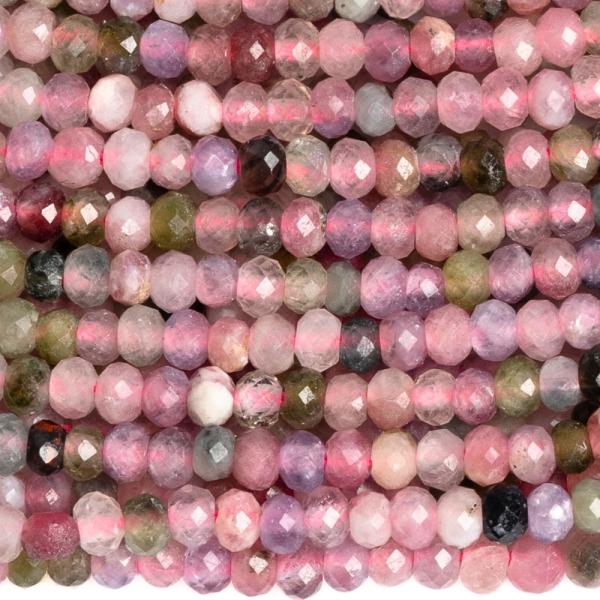 Turmal�n mix farieb kor�lky 2x1mm rondelky br�sen� �n�ra