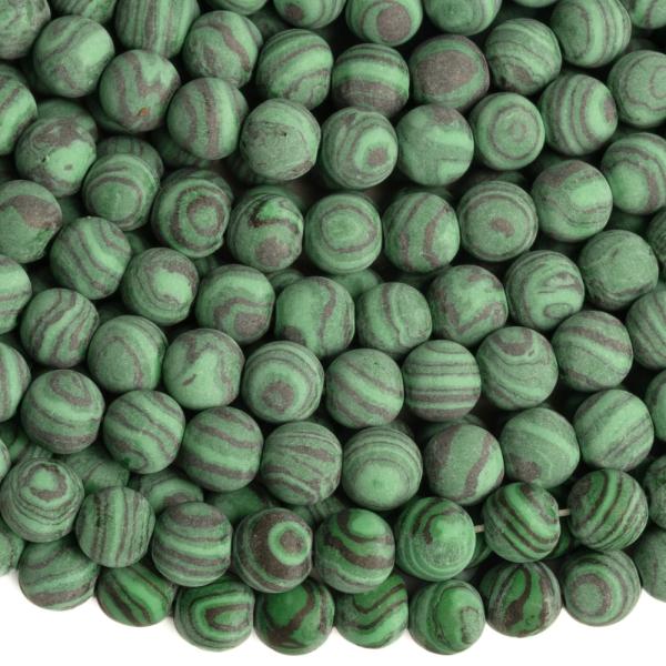 Malachit syntetick� kor�lky 6mm matn� �n�ra