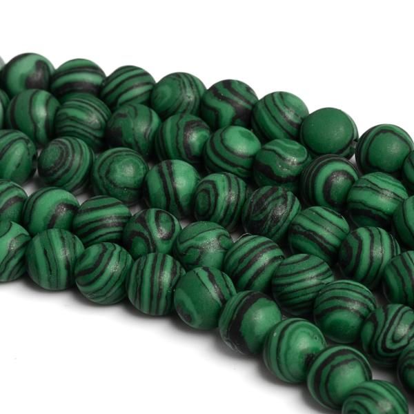 Malachit syntetick korlky 6mm matn nra