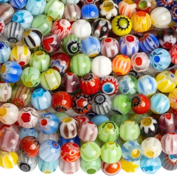 Millefiori kor�lky 4mm �n�ra