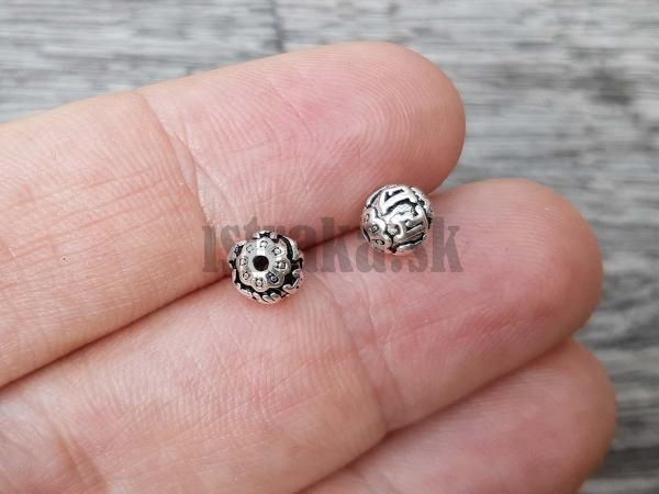 Ohm mani padme um korlka 5,5mm Ag925 starostrieborn