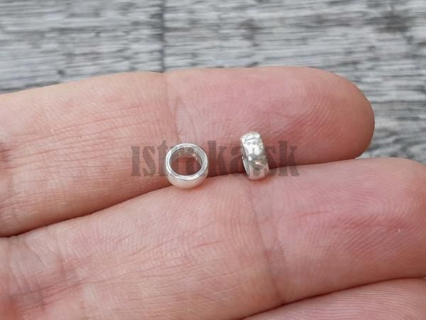 Korlka rondelka 6x2mm Ag925 hladk strieborn