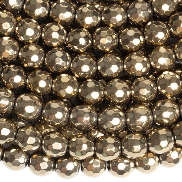 Hematit kor�lky 6mm svetlozlat� br�sen� �n�ra