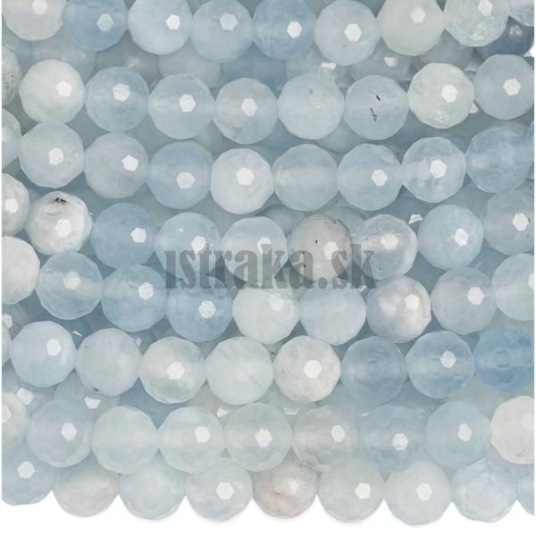 Akvamarn svetl korlky 6mm brsen polnra