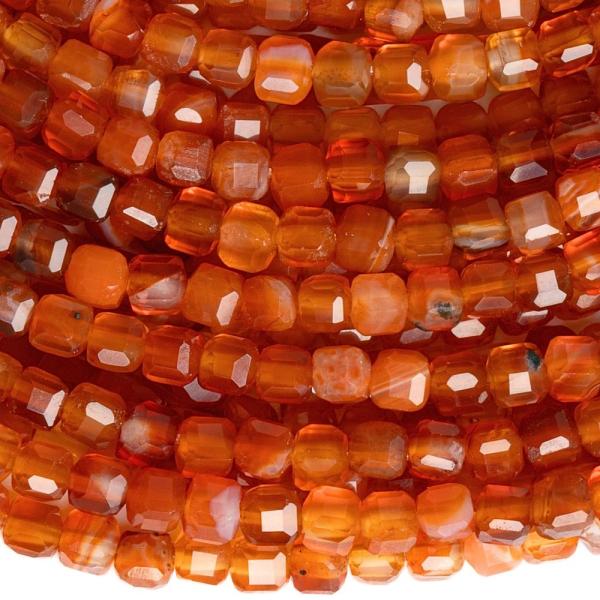 Karneol kor�lky 2,5mm kocky br�sen� pol�n�ra