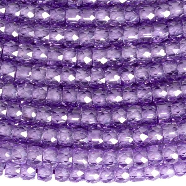 Kubick� zirk�n kor�lky 3x2mm fialov� rondelky br�sen� �n�ra