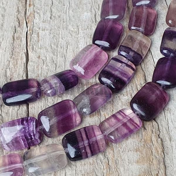 Fluorit korlky 10x14mm obdniky polnra