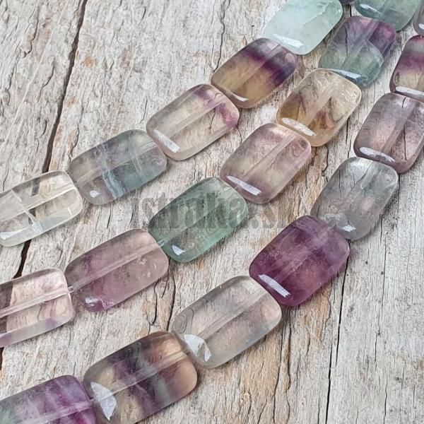 Fluorit korlky 10x14mm obdniky polnra