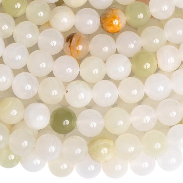 Jadeit �lto-hned� kor�lky 8mm �n�ra