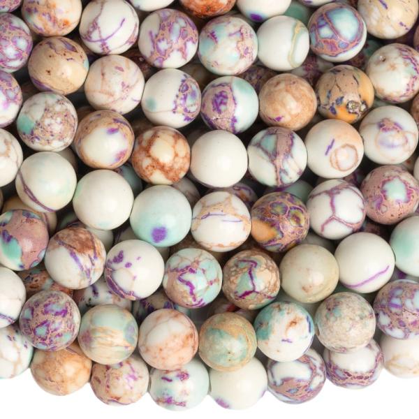 Jaspis regalit kor�lky 8mm smotanov� mix farieb �n�ra