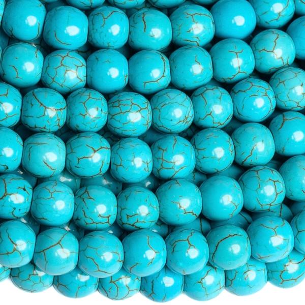 Tyrkys syntetick� kor�lky 8mm tyrkysov� �n�ra