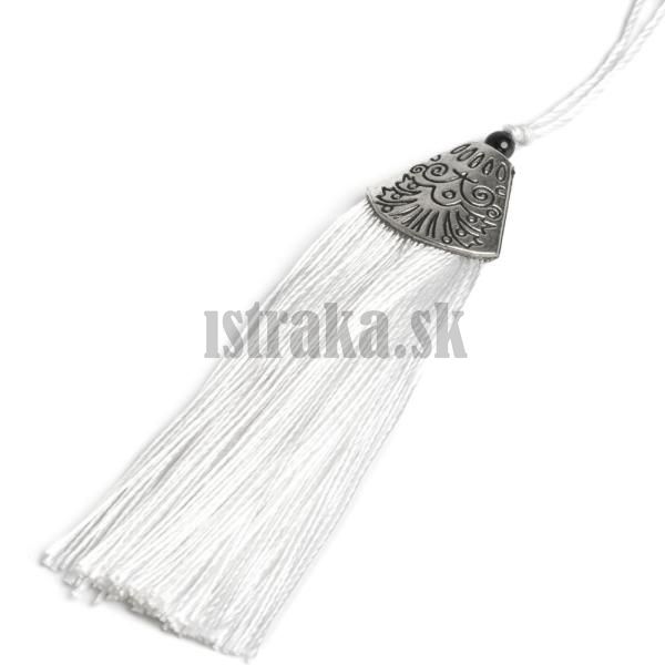 Strapec bavlnkov s plochm kaplkom biely