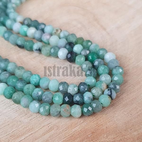 Smaragd korlky 4x3mm brsen rondelky polnra