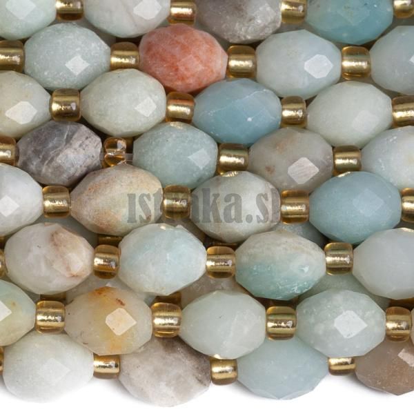 Amazonit korlky 6x8mm olivy brsen polnra