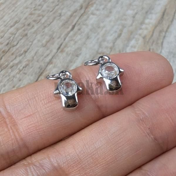 Hamsa prvesok strieborn so zirknom