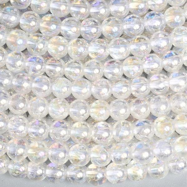 Kri�t� aqua aura praskan� kor�lky 4mm biele pol�n�ra