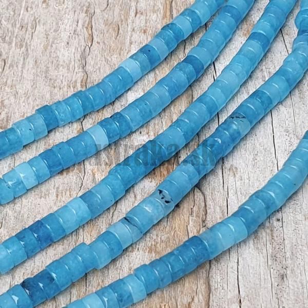Jadeit modr korlky 4x2mm heishi polnra