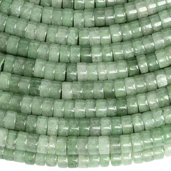 Avantur�n zelen� kor�lky 4x2mm heishi pol�n�ra