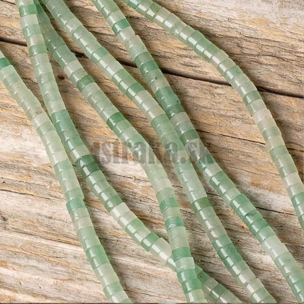 Avanturn zelen korlky 4x2mm heishi polnra