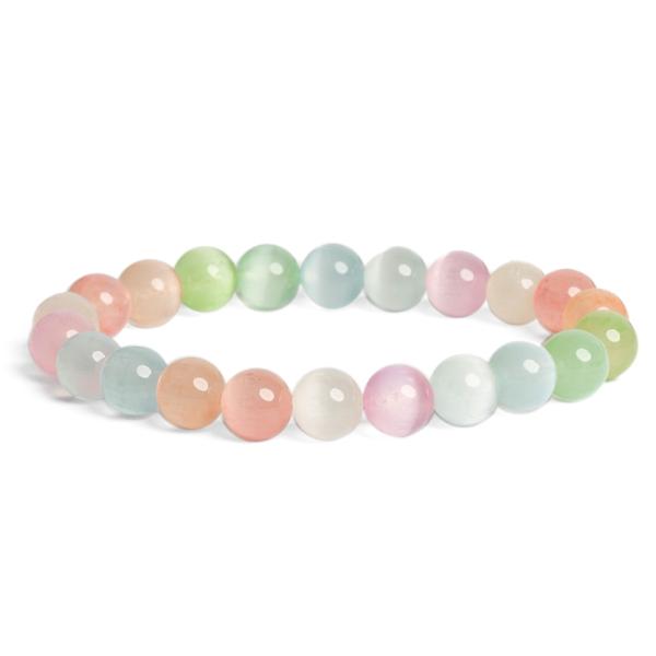 N�ramok selenit 8mm pastelov� mix farieb